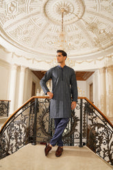 Navy Blue Embroidered Kurta Trouser - Noor e Fitr