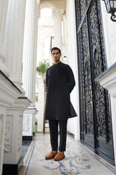 Midnight Black Embroidered Kurta Trouser - Noor e Fitr