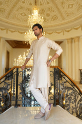 Ivory Embroidered Kurta Shalwar - Noor e Fitr