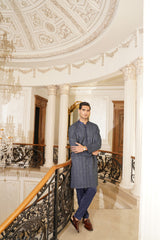 Navy Blue Embroidered Kurta Trouser - Noor e Fitr