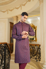 Royal Plum Embroidered Kurta Trouser - Noor e Fitr