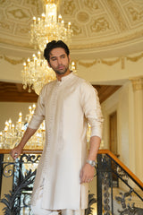Ivory Embroidered Kurta Shalwar - Noor e Fitr