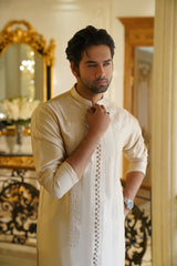 Ivory Embroidered Kurta Shalwar - Noor e Fitr