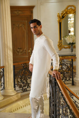 Ivory Hand-Embroidered Kurta Trouser- Noor e Fitr