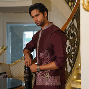 Maroon Embroidered Waistcoat- Noor e Fitr