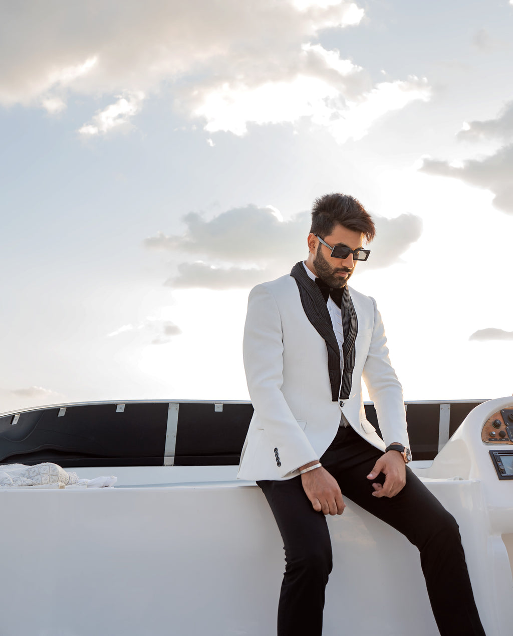 Fais Couture Dobby Formal Mens Pirnce Coat Taimur Rumi