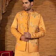 BURNT ORANGE WAISTCOAT/KURTA TROUSER