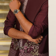 Maroon Embroidered Waistcoat- Noor e Fitr